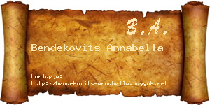 Bendekovits Annabella névjegykártya